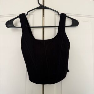 Aritzia Wilfred Black Crop Top